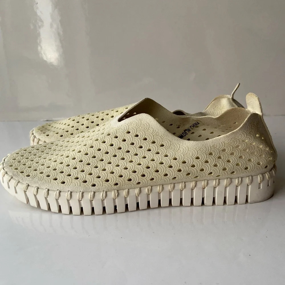 Ilse Jacobsen Tulip Mary Jane Flats Cream Perforated Shoes Sz 8 - Picture 4 of 8